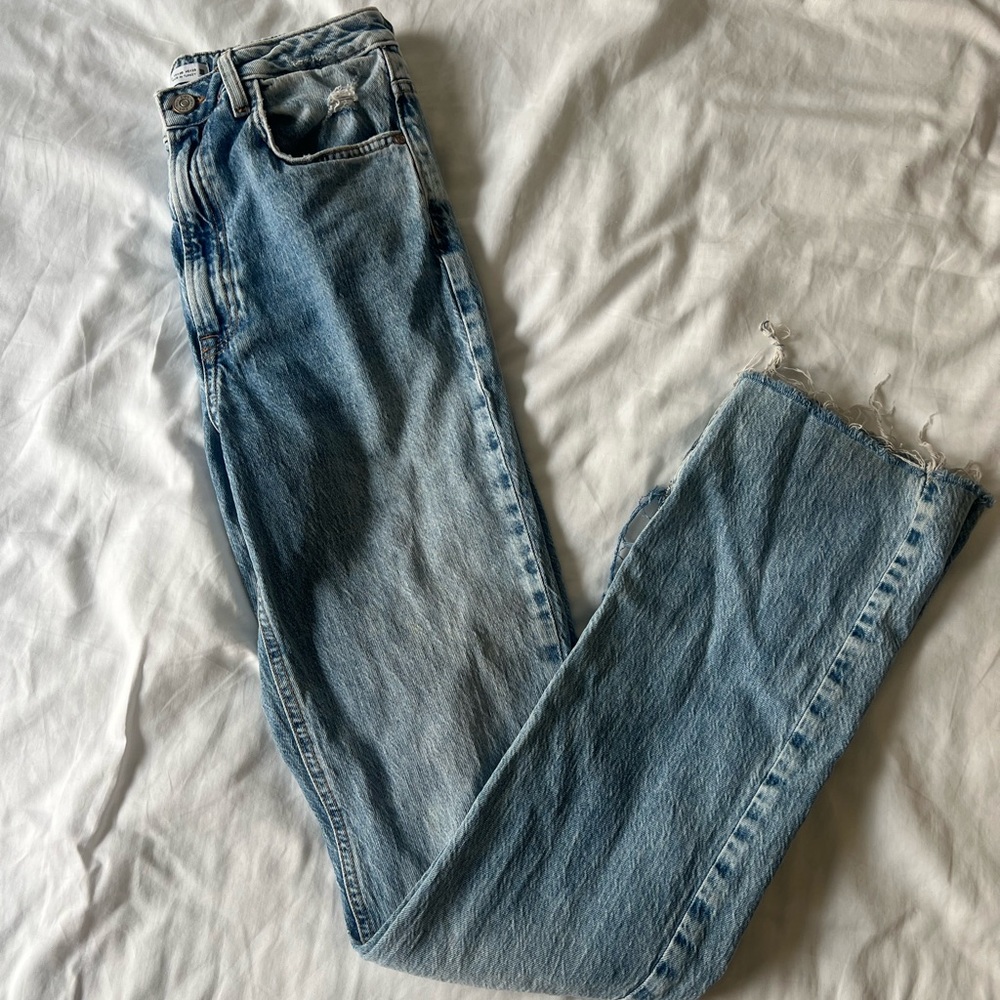 Zara high rise slim flared jeans